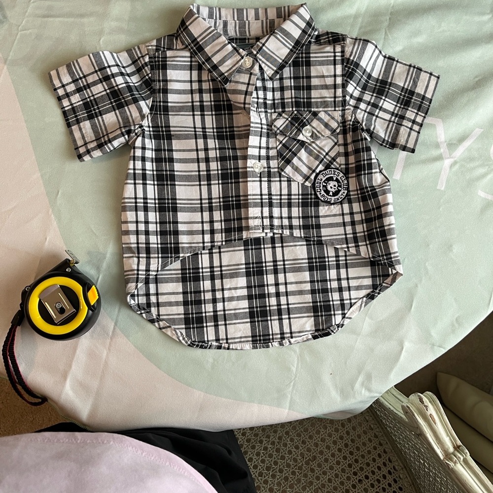 Classic Black and White Plaid Dog Shirt